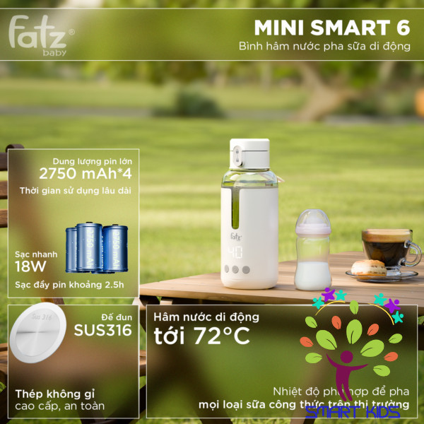 Bình Hâm Nước Pha Sữa Di động Fatz Baby Mini Smart 6 FB3820FD