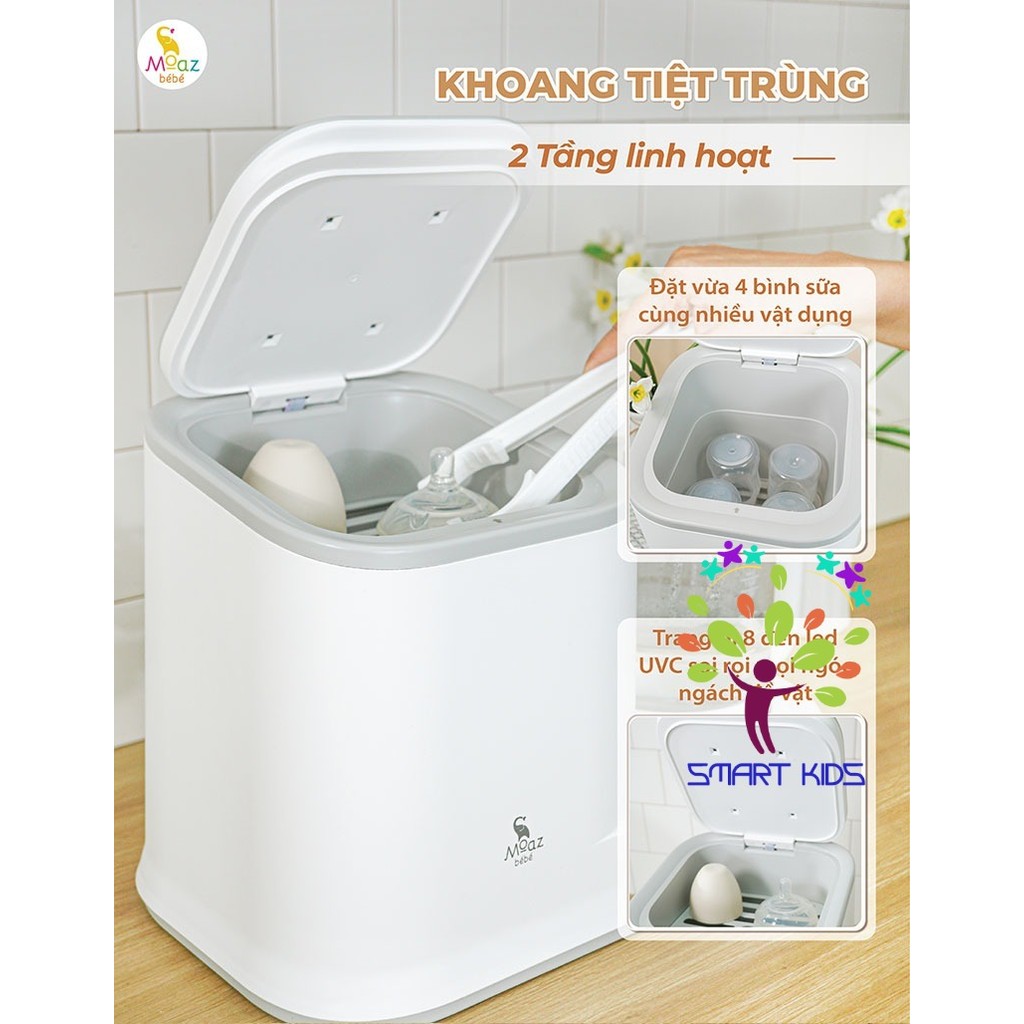Máy úp bình tiệt trùng uv kèm bình đun nước đa năng Moaz BéBé MB-098