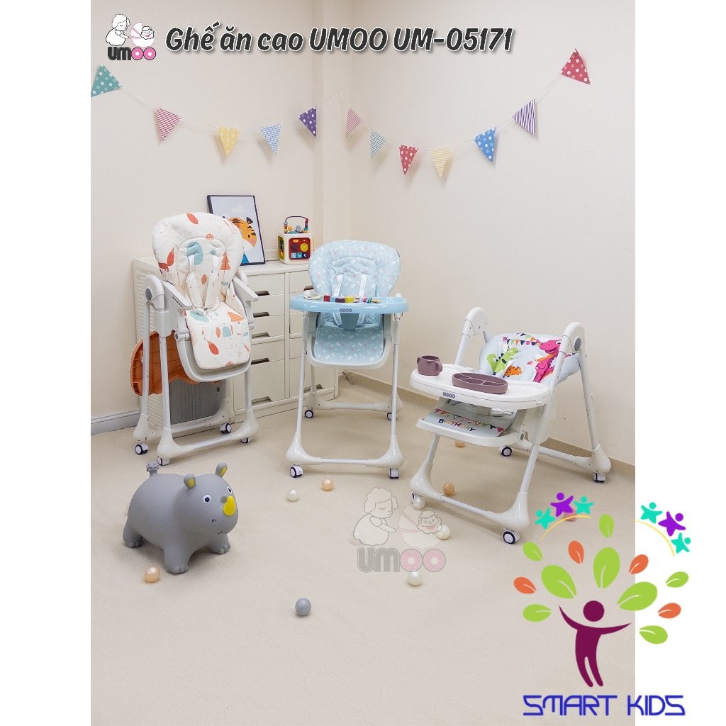 Ghế Ăn Dặm Cao Cấp Umoo Dành Cho Bé 3 Nấc Ngả 7 Nấc Cao UM-0598 UM-05171
