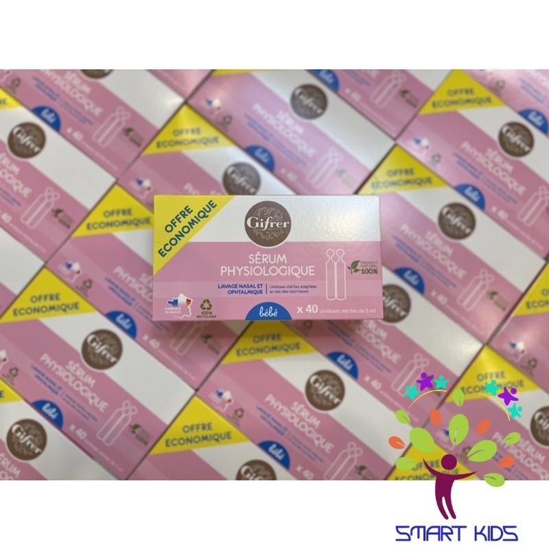 Nước Muối Sinh Lý Serum Physiologique Gifrer Hồng Pháp 40 ống 5ml