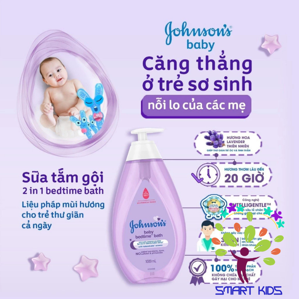 Sữa Tắm Gội Johnson's Baby Bedtime Bath Hương Lavender Thư Giãn Dành Cho Bé