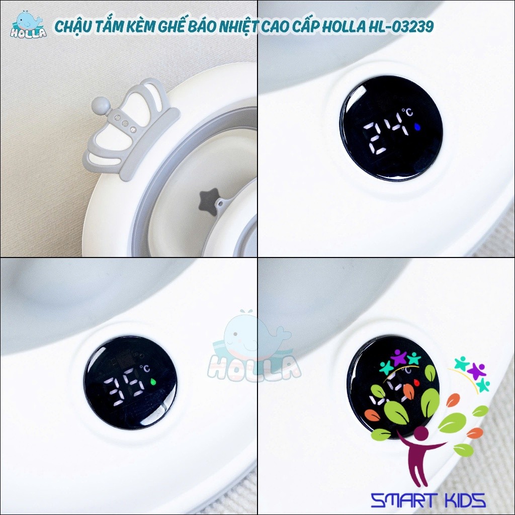 Chậu Tắm Kèm Ghế Báo Nhiệt Cao Cáp Holla HL-03239