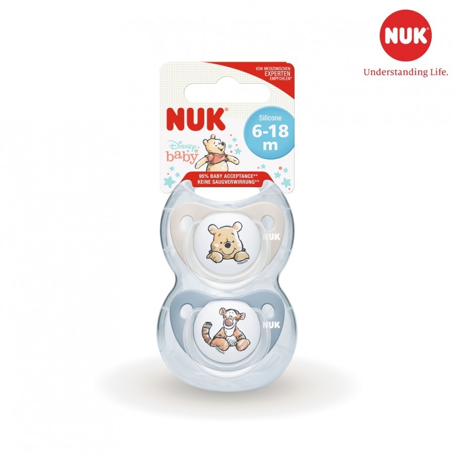 Bộ 2 ti giả NUK Disney Mickey silicone plus