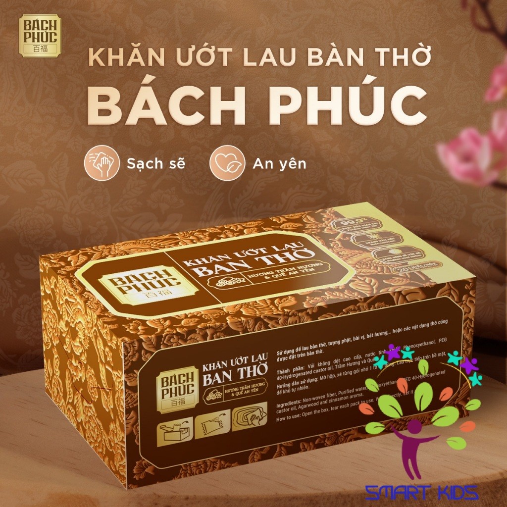 Khăn Lau Ban Thờ Bách Phúc, Khăn ướt Bao Sái Lau Ban Thờ Mùi Hương Trầm Và Hương Quế Sản Phẩm Mamamy