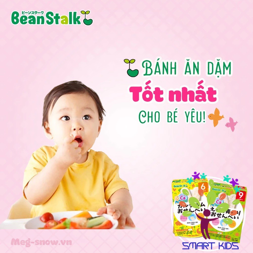 Bánh Gạo Ăn Dặm Bổ Sung Tôm Và Tảo Xanh Beanstalk Cho Trẻ Từ 9Tháng (Hộp 5 gói x 2 miếng) Date 19/1/2025