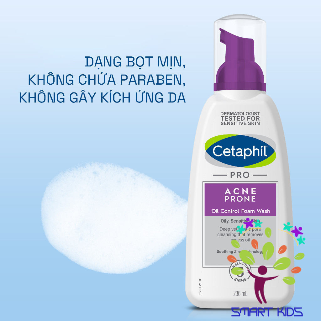 Sữa Rửa Mặt Cho Da Dầu Mụn Nhạy Cảm Cetaphil Pro Acne Prone Oil Control Foam Wash 236ml