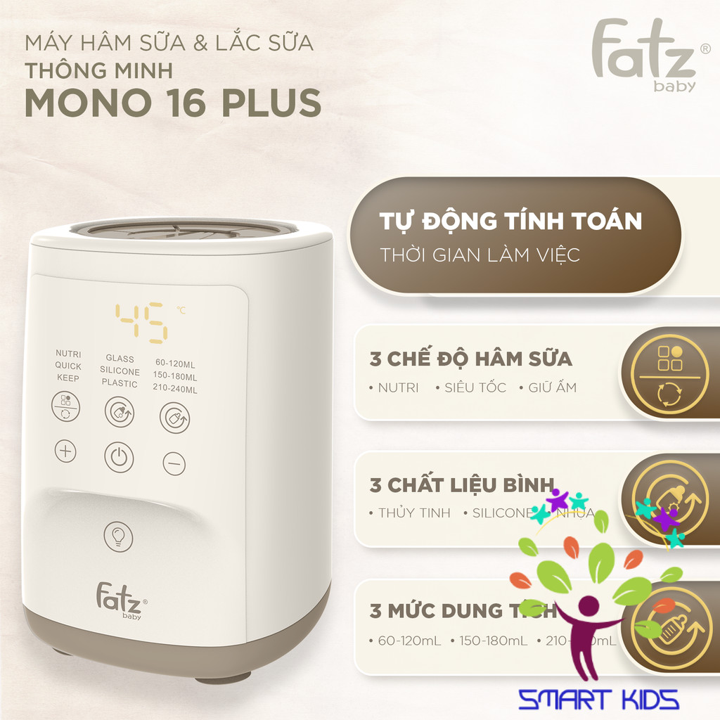 Máy hâm sữa và Lắc sữa thông minh fatz baby Mono 16 plus FB3067SJ