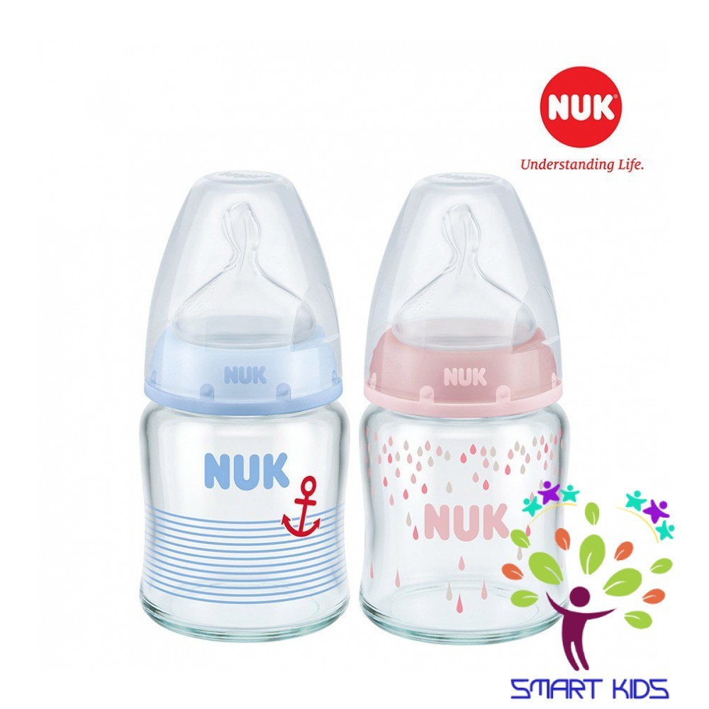 Bình sữa NUK Premium Choice thủy tinh núm ti Silicone S1 - M