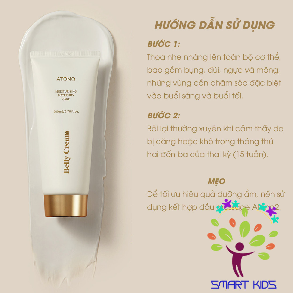 Kem Rạn Da Cho Bà Bầu ATONO2, Giúp Chống Rạn Da Trước Và Sau Sinh, Giảm Mờ Thâm Sẹo, Made in Korea