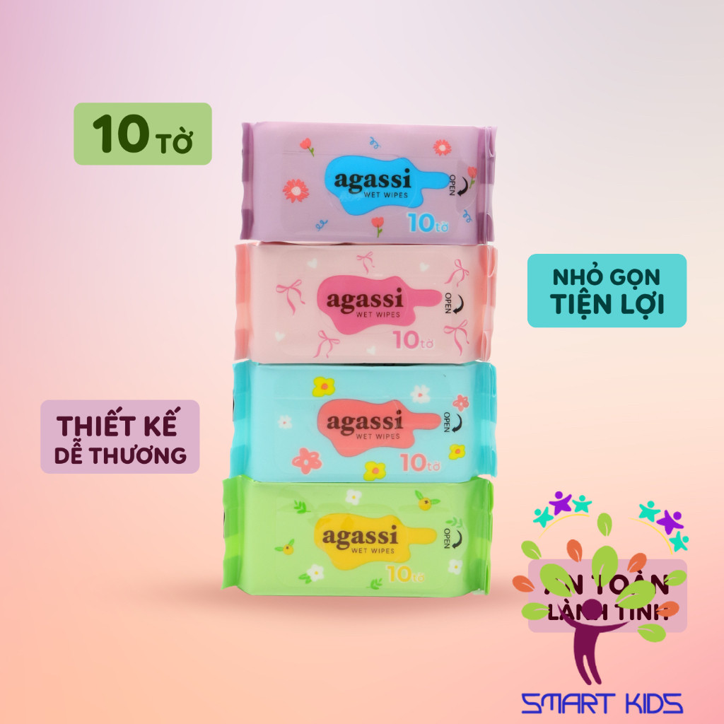Khăn ướt Mini Agassi Lốc 8 Gói (80 Tờ)