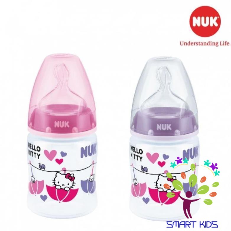 Bình sữa NUK Hello Kitty Premium choice+ nhựa PP núm ti S1 - M 150ml, 300ml