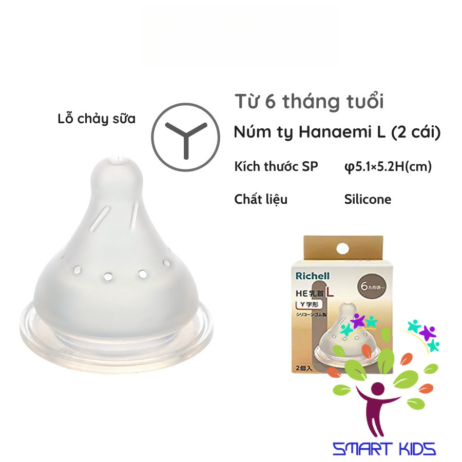 Bình sữa RICHELL Hanaemi chống sặc chất liệu nhựa PPSU và Thủy tinh