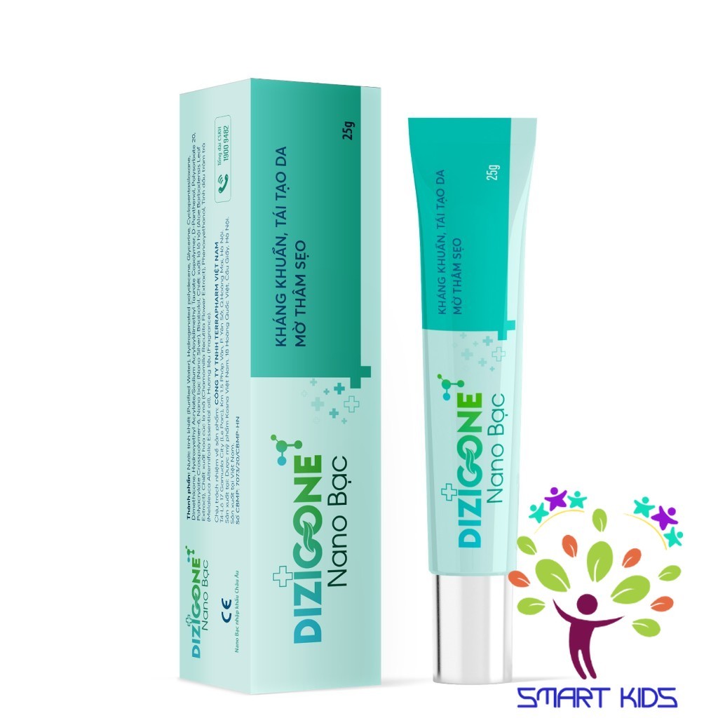 Kem Bôi Da Dizigone Nano Bạc - Kháng Khuẩn, Lành Vết Thương, Tái Tạo Da, Ngăn Ngừa Sẹo 25g