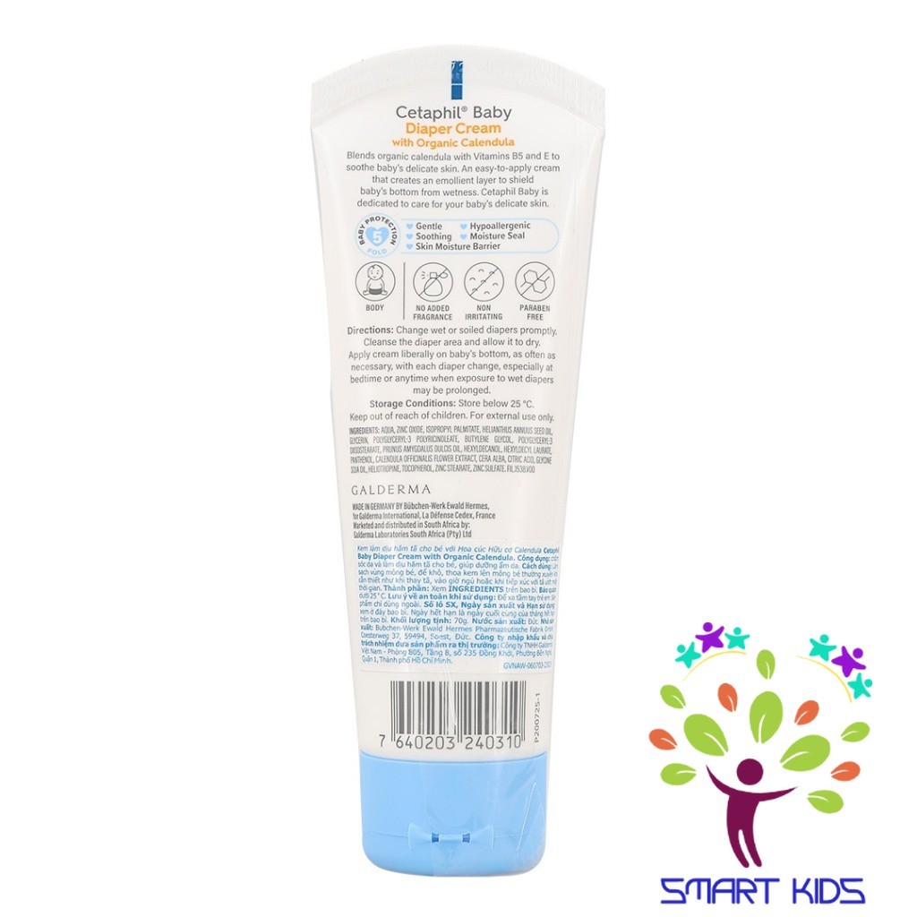 Kem Làm Dịu Và Phòng Ngừa Hăm Tã  Cetaphil Baby Calendula Diaper Cream Cho Bé 70g