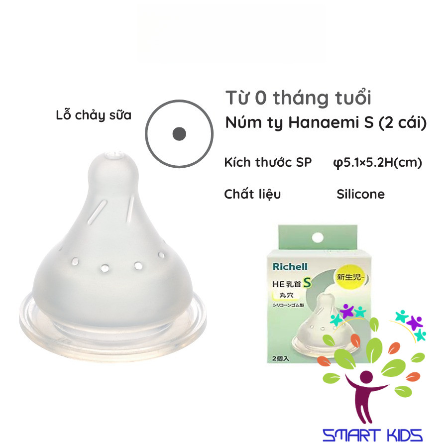 Bình sữa RICHELL Hanaemi chống sặc chất liệu nhựa PPSU và Thủy tinh
