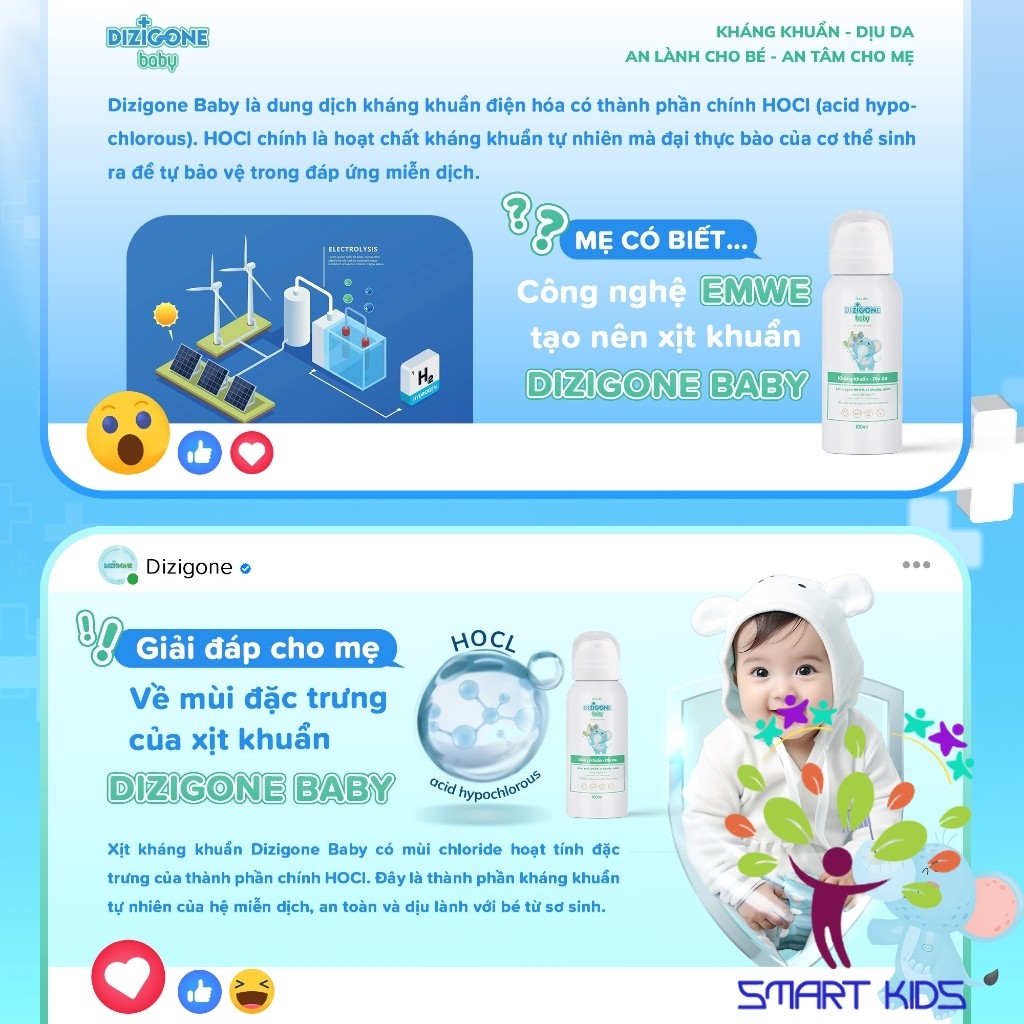Xịt Kháng Khuẩn Dizigone Baby 100ml