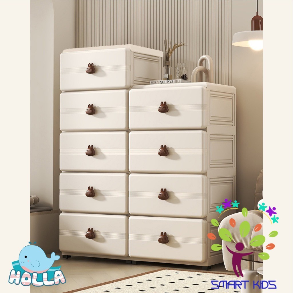 Tủ đựng quần áo Thỏ Holla 4 - 5 tầng có bánh xe