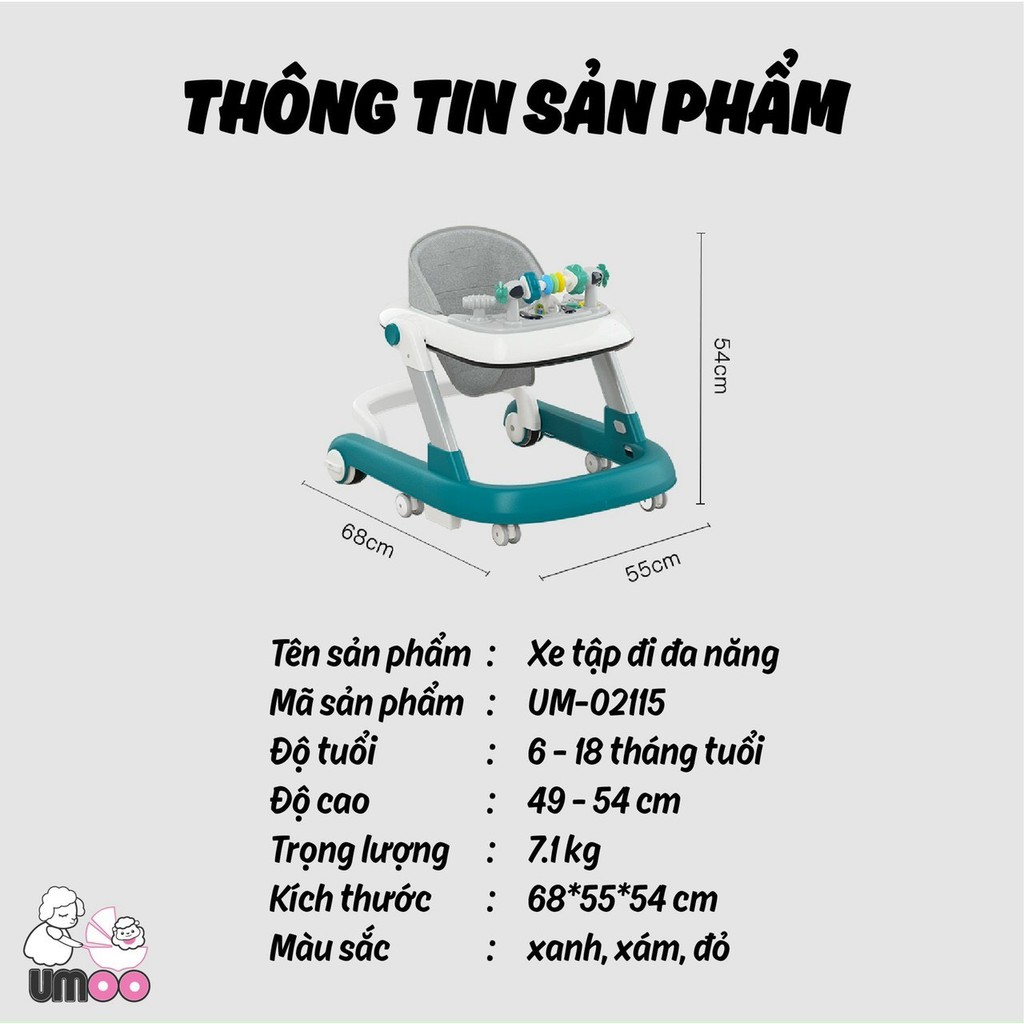 Xe Tập Đi Đa Năng Umoo UM-02115