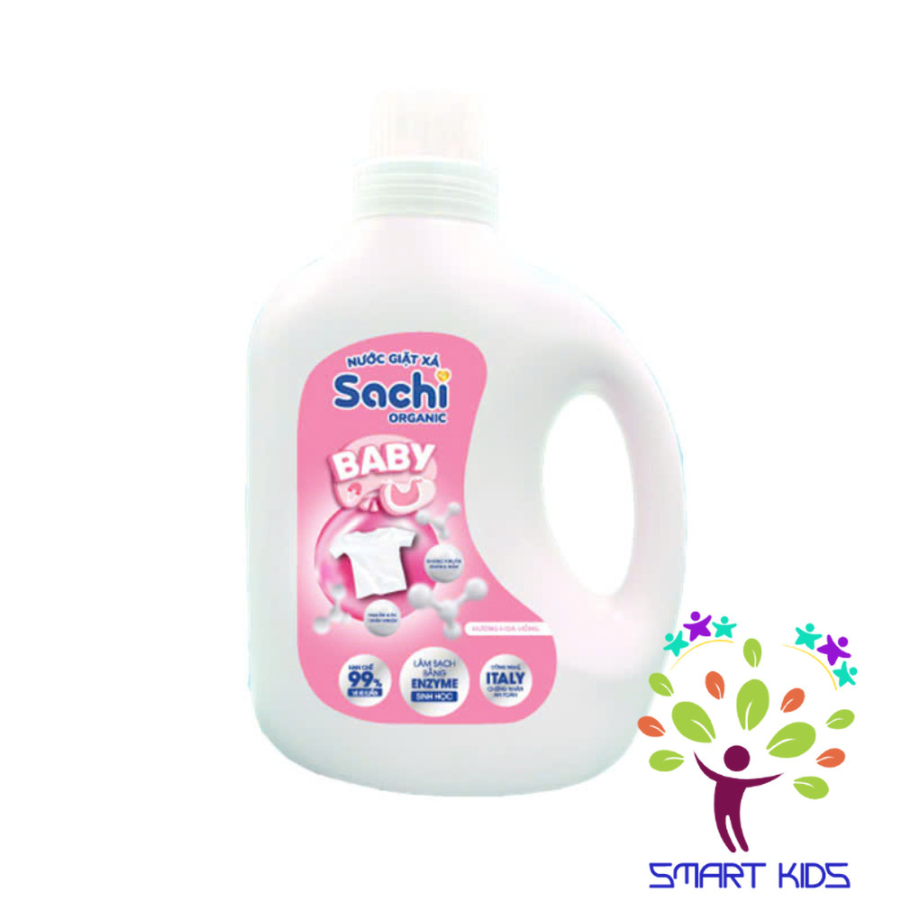 Nước Giặt Xả Sachi Organic Hương Thơm Dịu Nhẹ, Làm Sạch Vết Bẩn, Làm Mềm Và Giữ Bền Màu Vải An Toàn Cho Trẻ Nhỏ