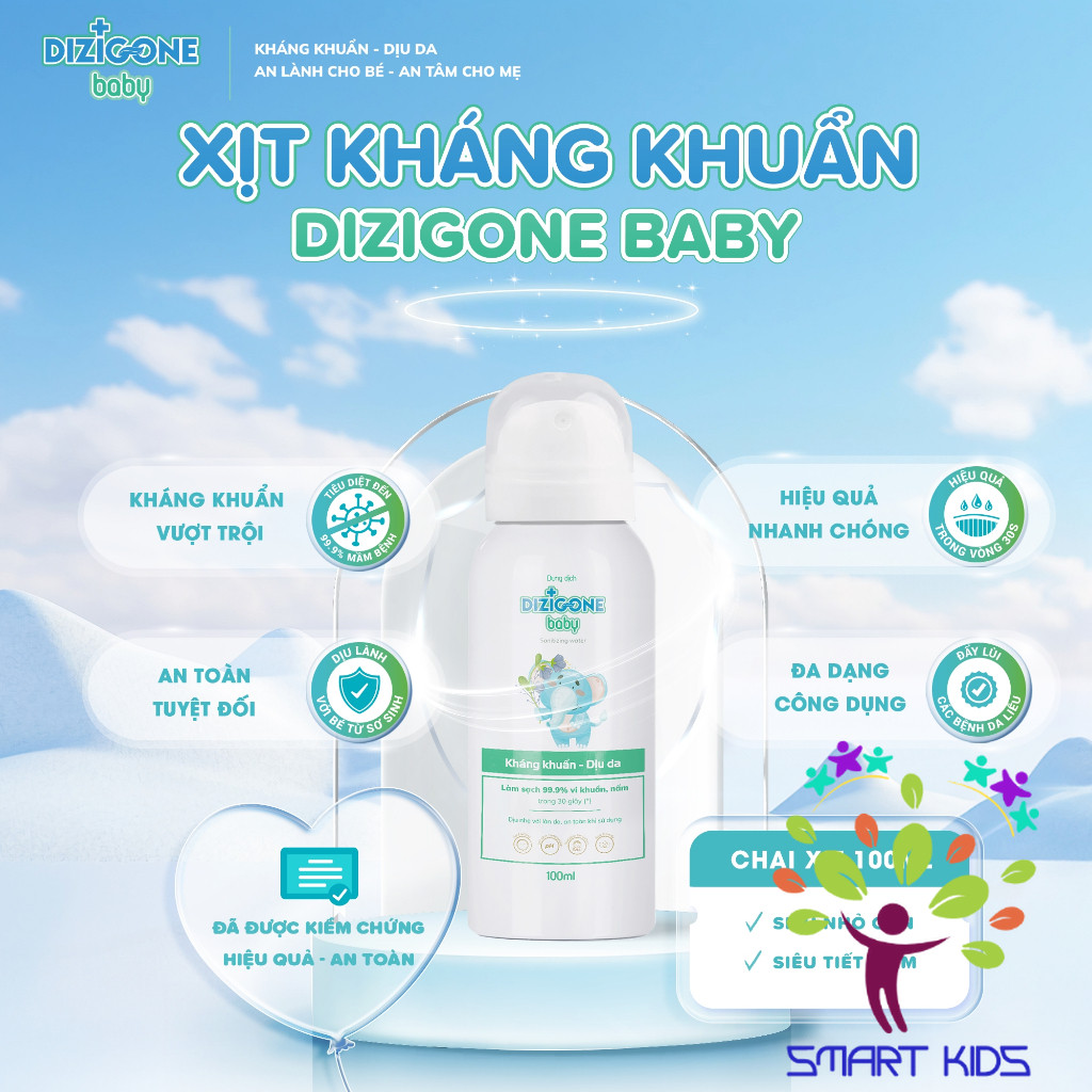 Xịt Kháng Khuẩn Dizigone Baby 100ml
