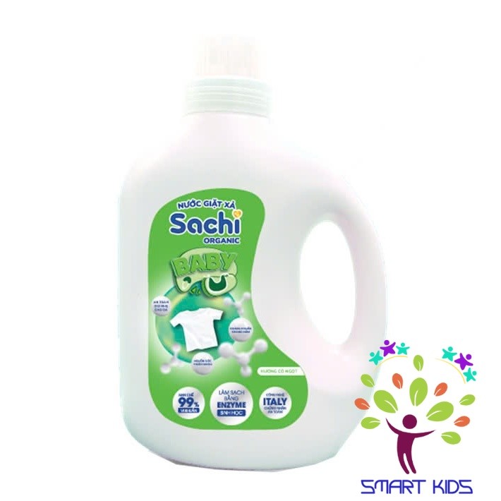 Nước Giặt Xả Sachi Organic Hương Thơm Dịu Nhẹ, Làm Sạch Vết Bẩn, Làm Mềm Và Giữ Bền Màu Vải An Toàn Cho Trẻ Nhỏ