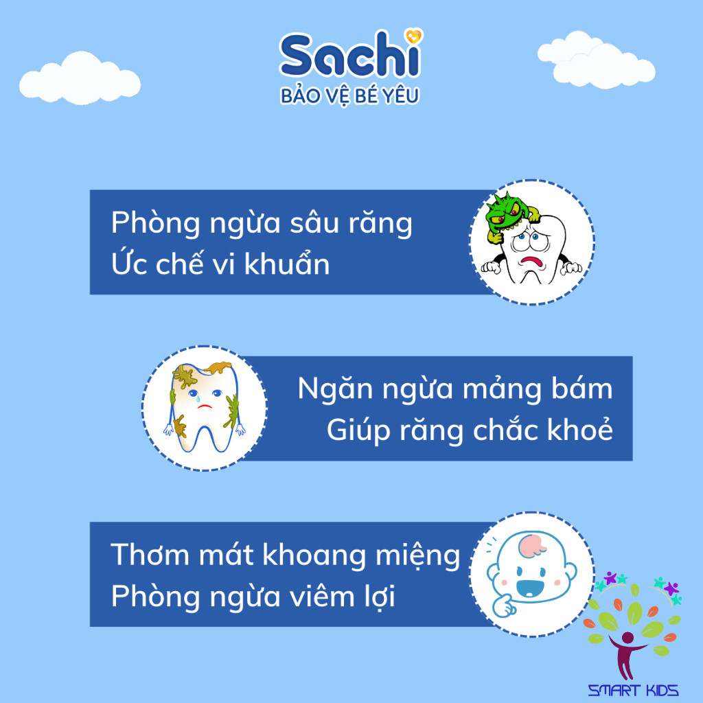Kem đánh Răng Tạo Bọt Sachi Postbiotics Chai 80ml