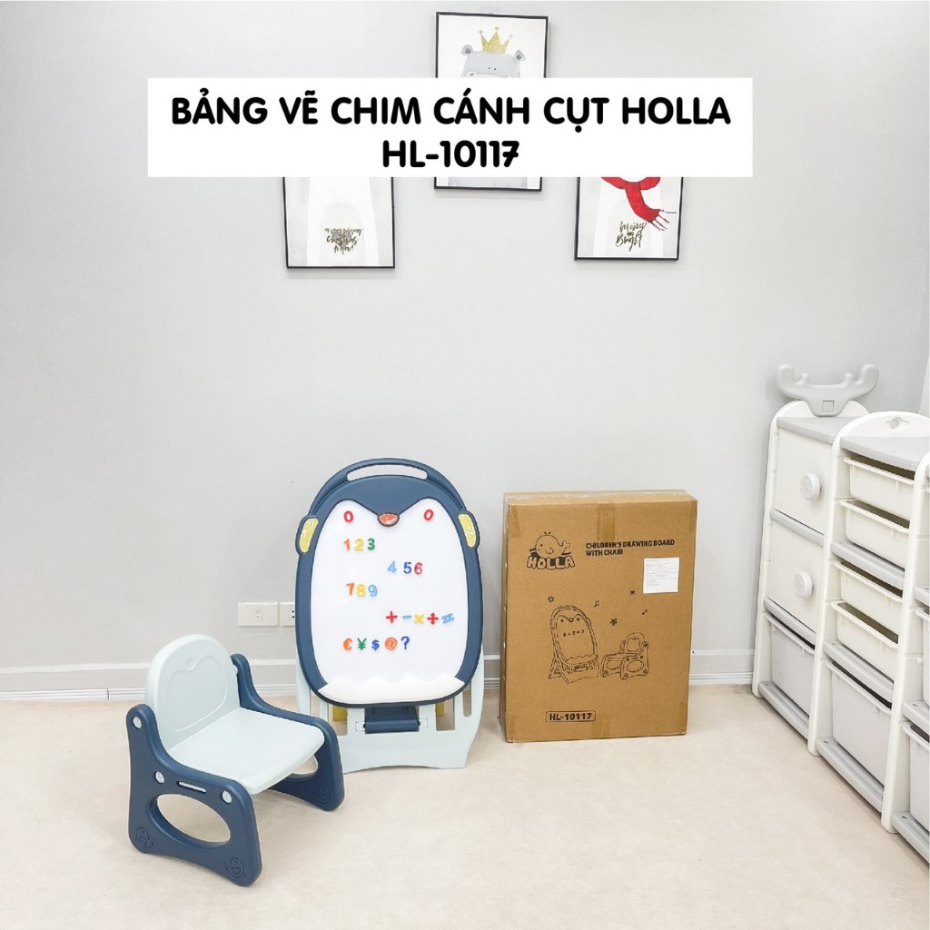Bảng vẽ chim cánh cụt Holla kèm ghế