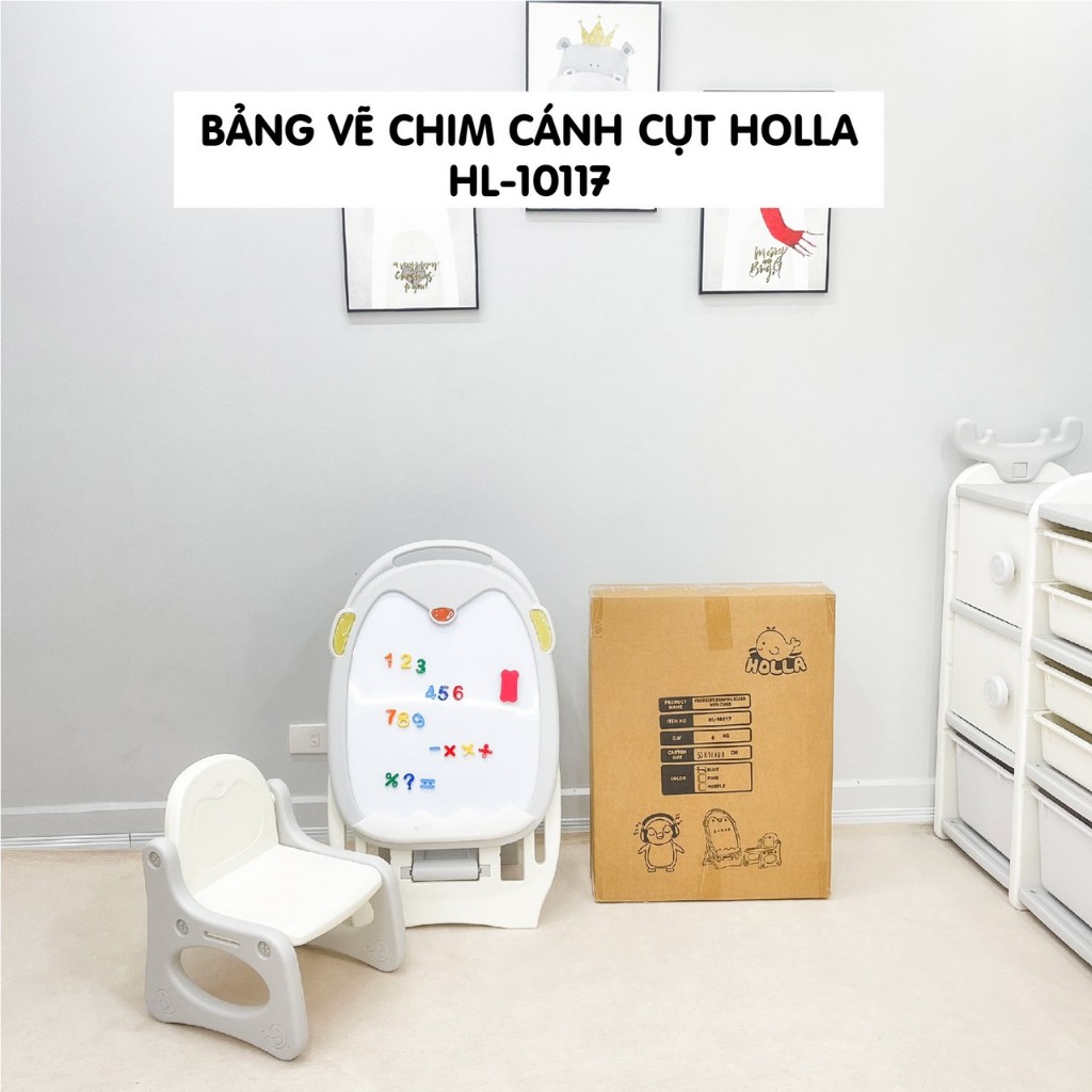 Bảng vẽ chim cánh cụt Holla kèm ghế