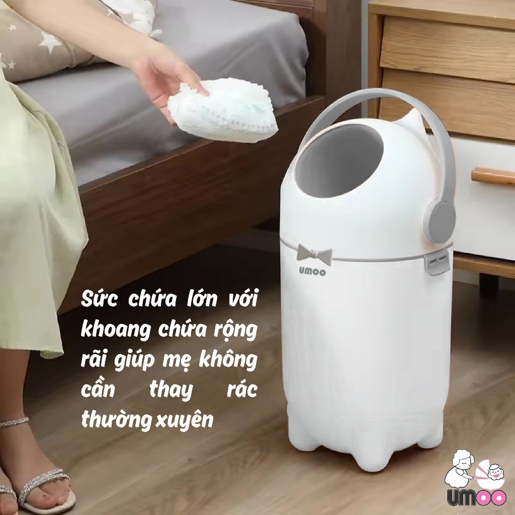 THÙNG RÁC XỬ LÝ TÃ BỈM CHÍNH HÃNG UMOO 10 LÍT UM-17173