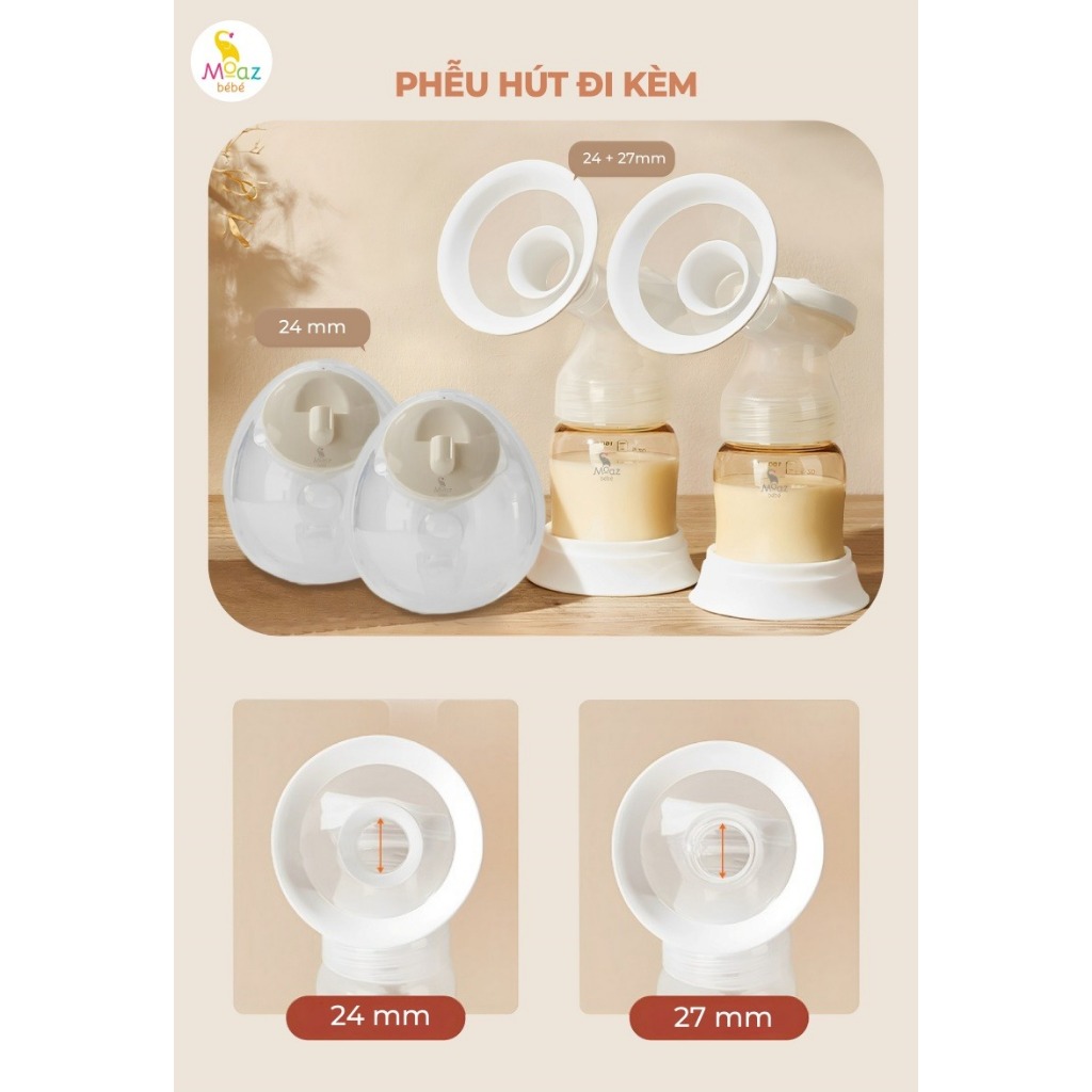 MÁY HÚT SỮA ĐIỆN ĐÔI MOAZ BÉBÉ MB-029 MB-090