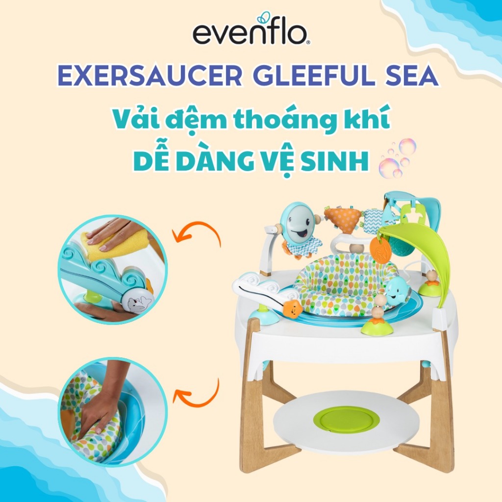 Bàn chơi đa năng Evenflo ExerSaucer Gleeful Sea Activity Center