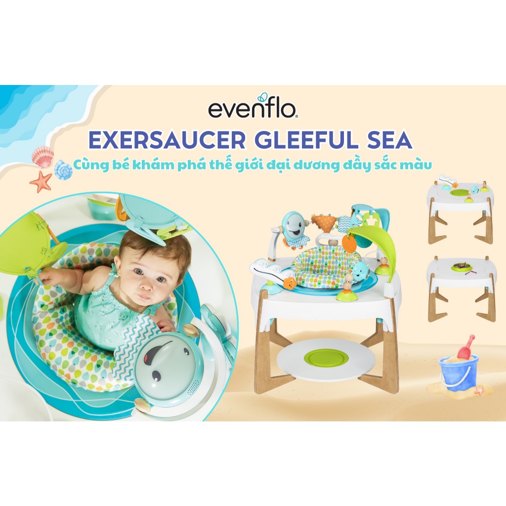 Bàn chơi đa năng Evenflo ExerSaucer Gleeful Sea Activity Center