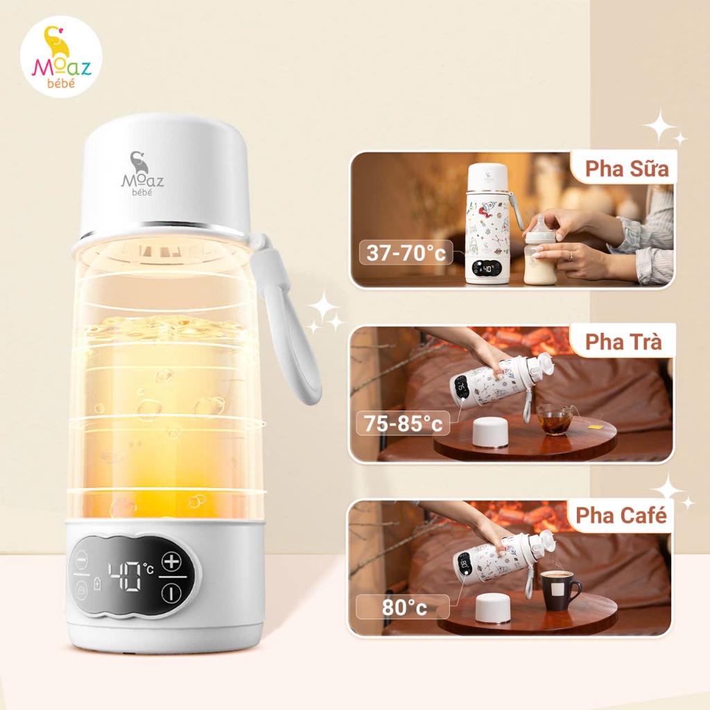 Bình đun nước pha sữa di động Moaz BéBé MB-058