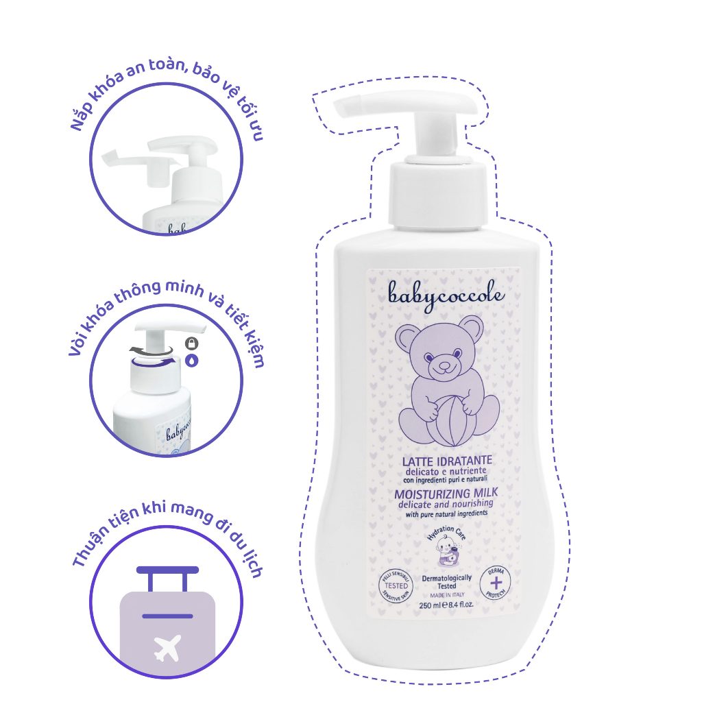 Sữa dưỡng thể chiết xuất hạnh nhân BABYCOCCOLE 250ml 0M+