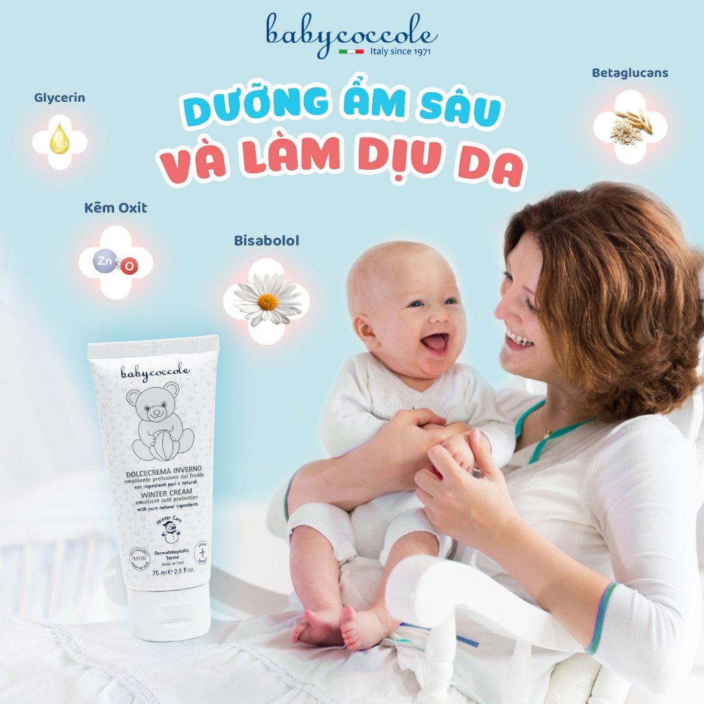 Kem nẻ và giữ ấm từ sáp ong vitamin BABYCOCCOLE 75ml 0M+