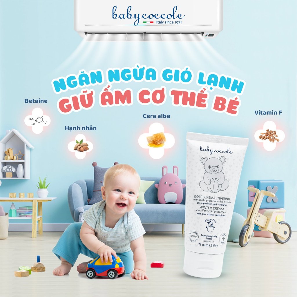 Kem nẻ và giữ ấm từ sáp ong vitamin BABYCOCCOLE 75ml 0M+