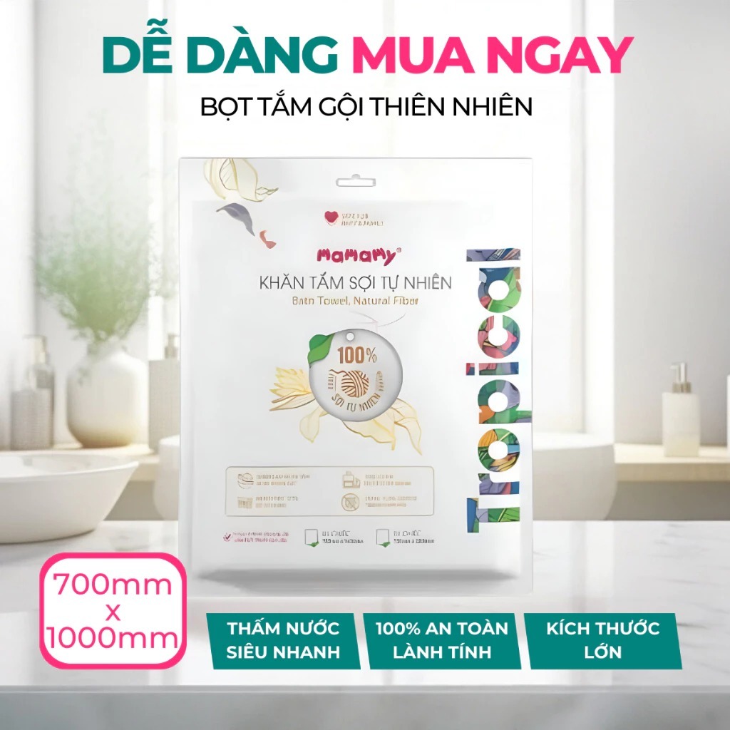 Khăn tắm sợi tự nhiên Mamamy Tropical
