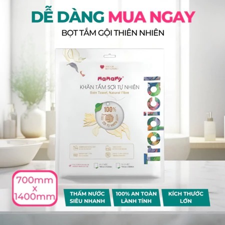 Khăn tắm sợi tự nhiên Mamamy Tropical