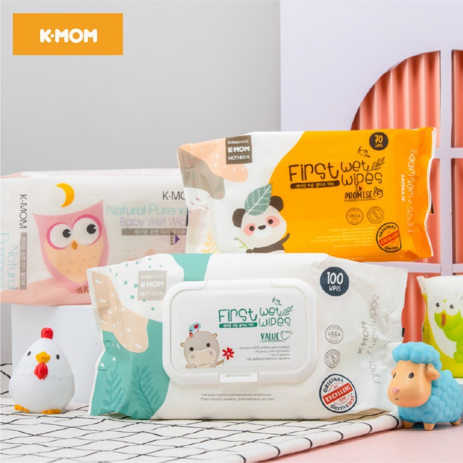 Khăn Ướt Cao Cấp K-mom Vân Nổi Có Nắp Lalabebe Hàn Quốc