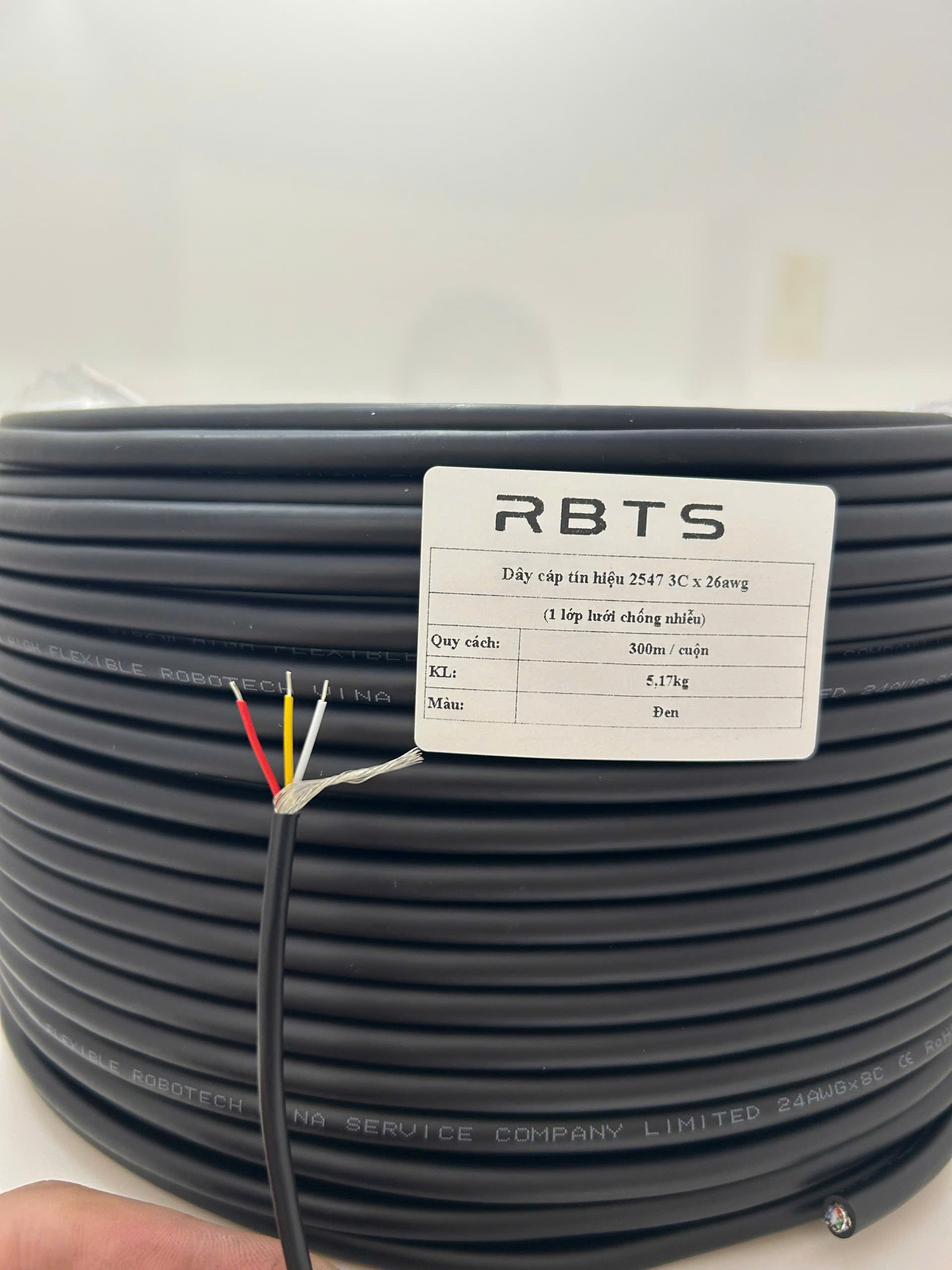 2547-3C26L1 - Dây cáp tín hiệu 2547 3C 26awg, Tiết diện lõi 0.13mm2, Đ