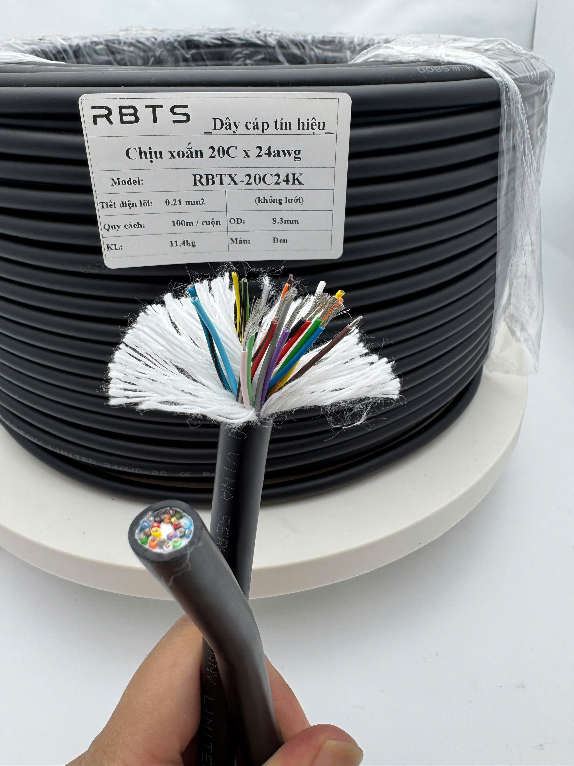 Cáp tín hiệu chịu xoắn, robot cable - 2 lớp lưới chống nhiễu