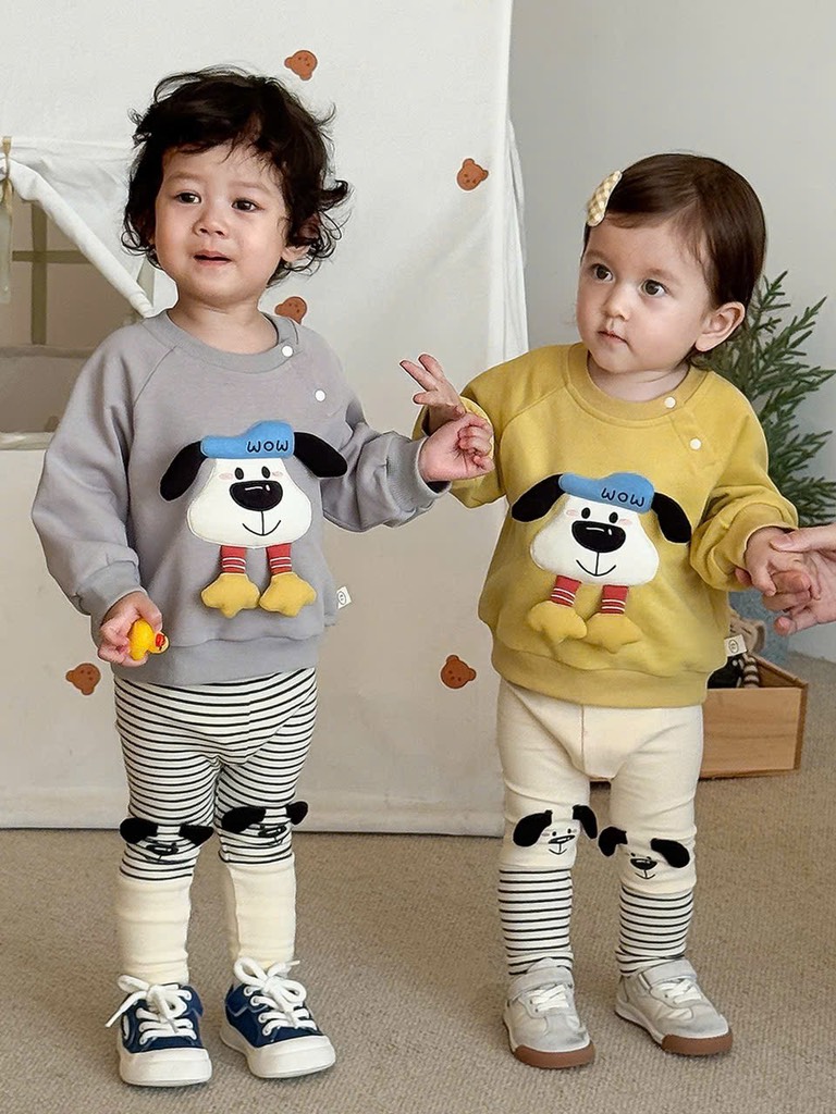 Set áo sweater kèm quần legging cho em bé trai, em bé gái
