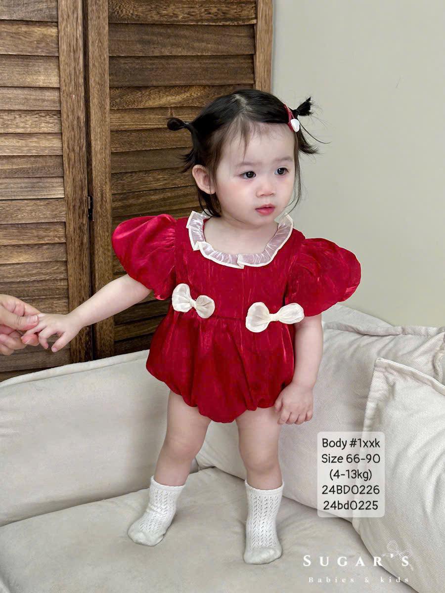 Body suit đỏ siêu yêu cho em bé gái