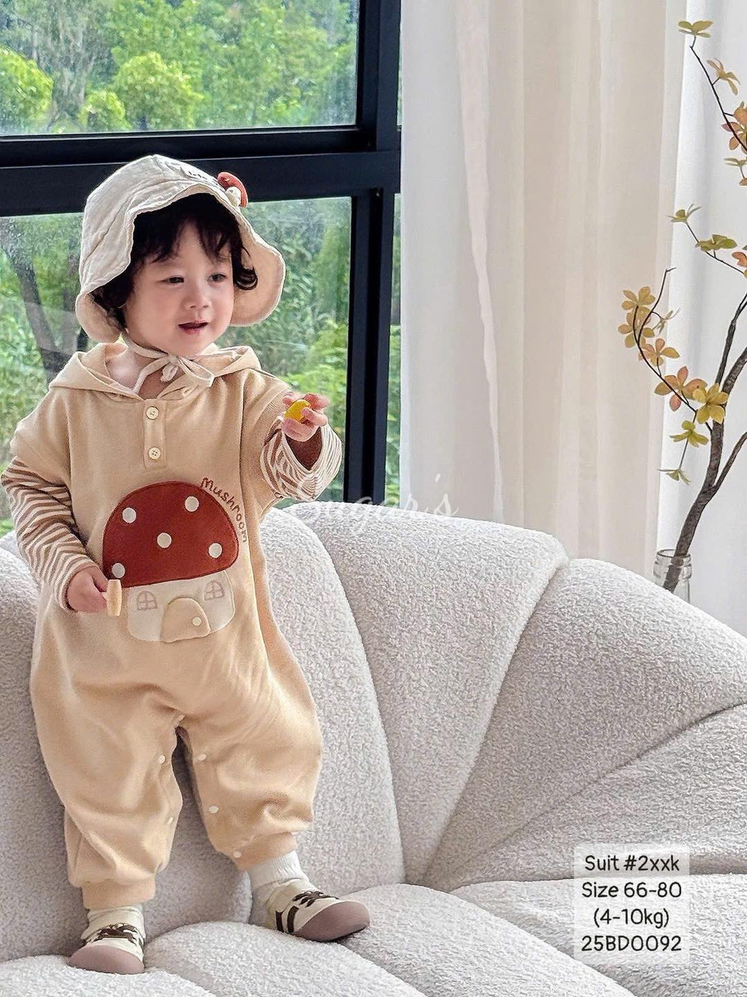 Suit nấm Mushroom liền thân cho em bé trai