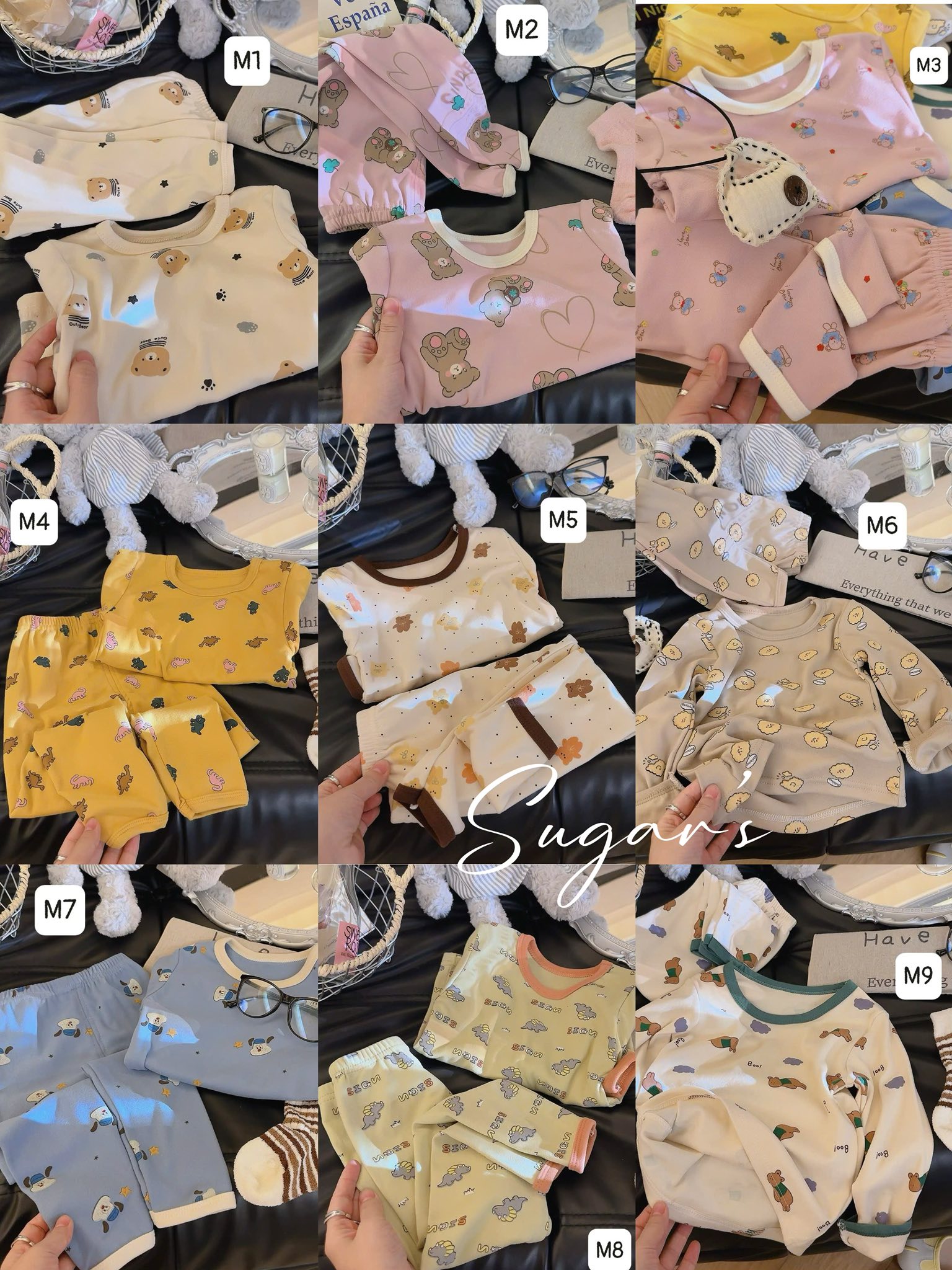 Bộ ngủ dài tay giá siêu hời nhiều họa tiết cho bé trai/bé gái