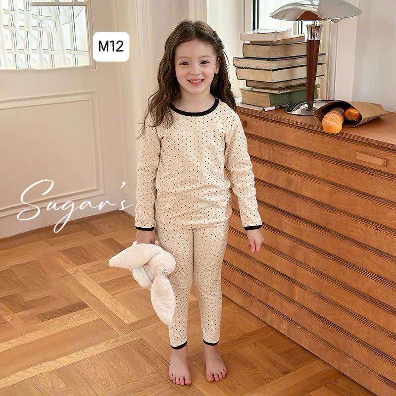 Bộ ngủ thu đông họa tiết mới cho bé gái