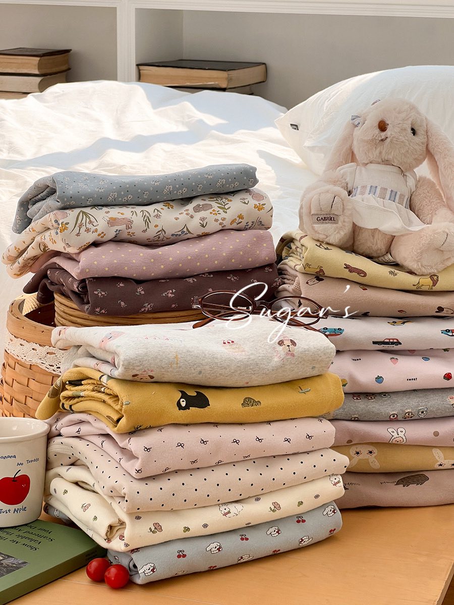 Bộ ngủ thu đông họa tiết mới cho bé gái