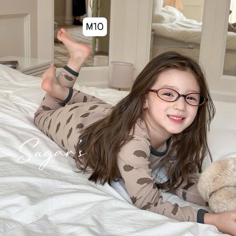 Bộ ngủ thu đông họa tiết mới cho bé gái