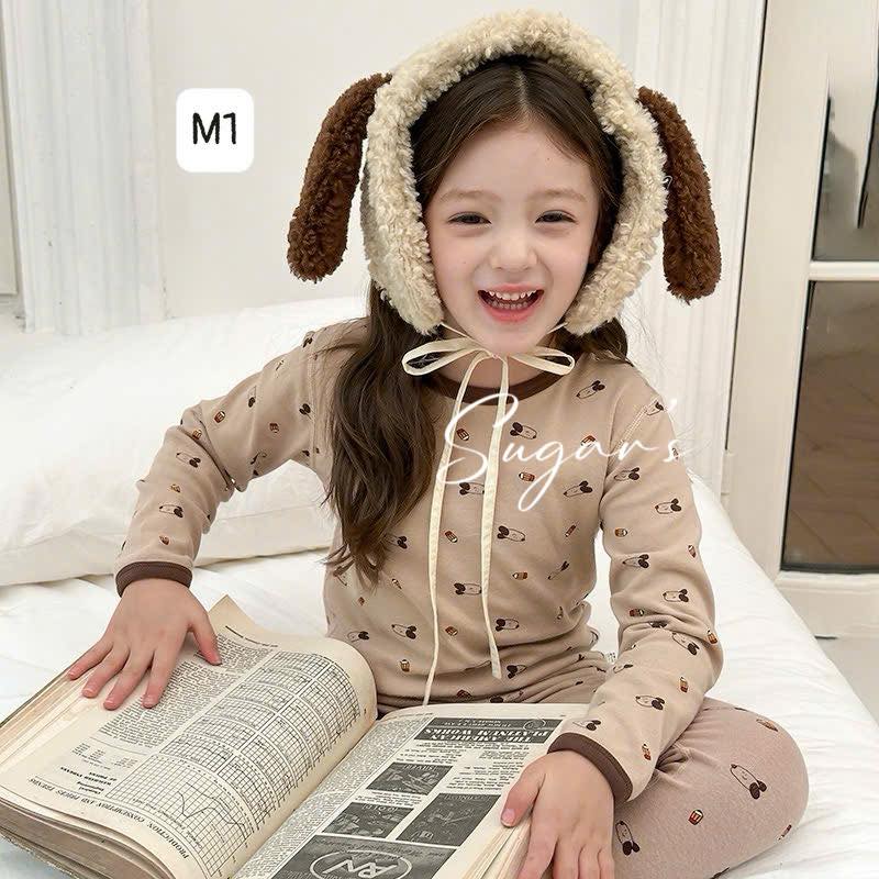 Bộ ngủ thu đông họa tiết mới cho bé gái