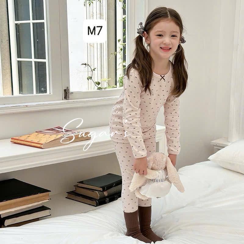 Bộ ngủ thu đông họa tiết mới cho bé gái